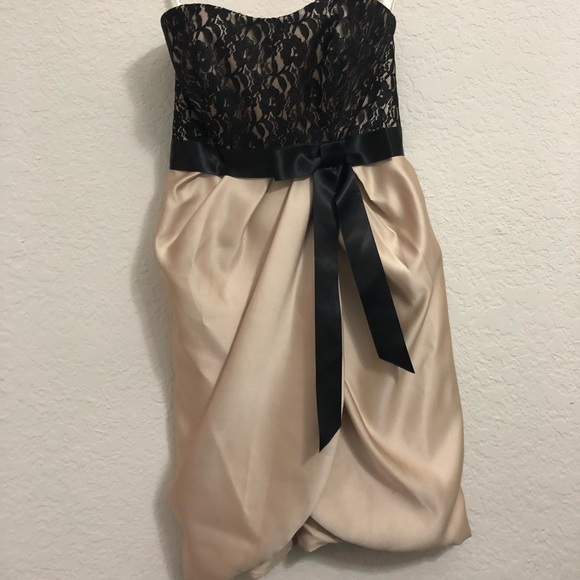Andrew Adela- Black/Champagne Cocktail Dress - Picture 1 of 5